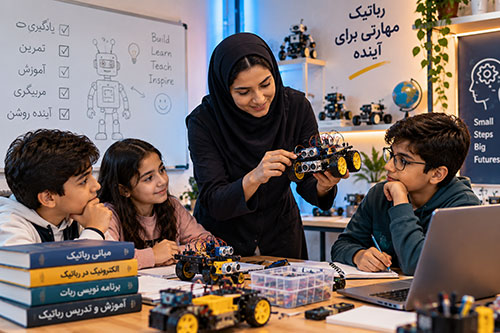 یادگیری مربیگری رباتیک و تمرین پروژه‌های آموزشی